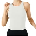 thumbnail image 2 of FAIWAD Built in Bra Tank Tops for Women Ribbed Knit Yoga Workout Shirts Casual Slim Stretch Tops, 2 of 9