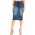 thumbnail image 4 of Fashion2Love Women's Juniors/Plus Size Calf - Length Pencil Stretch Denim Skirt, 4 of 6