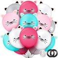 thumbnail image 1 of Globos de látex con forma de gato Chalyna, 12 cm, para fiesta de cumpleaños, 50 unidades, 1 of 7