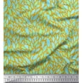 thumbnail image 1 of Soimoi Gold Rayon Fabric Leaves Leaves Print Fabric by the Yard 56 Inch Wide, 1 of 3