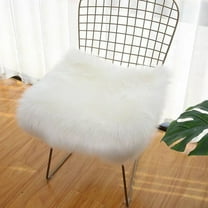 White Soft Square Fur Area Rug 2.3x2.3ft Shaggy Fluffy Rugs Long Plush Carpet Floor Mat for Bedroom Living Room Decor