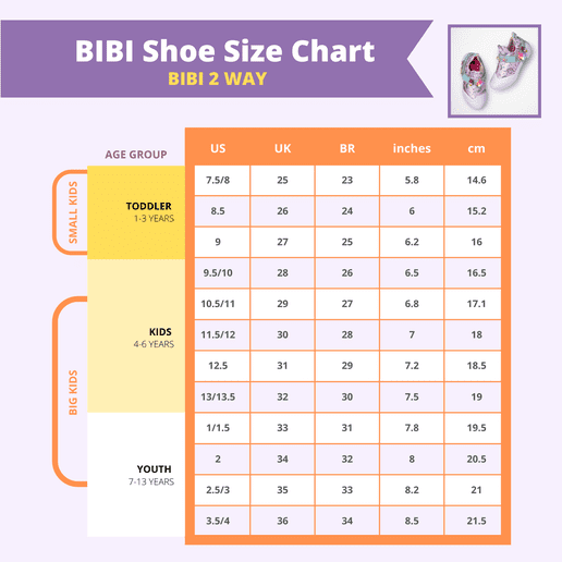 Size Conversion Bibi Shoes Size Chart Kids Shoes Indoor Shoes