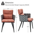 thumbnail image 4 of Dining Chairs Set of 2, Mid-Century Modern Armchairs with Metal Chair, Velvet Upholstered Woven Kitchen Chairs, Comfy Accent Chair Lounge Chair for Dining Room Living Room, Tangerine, 4 of 7