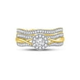 thumbnail image 2 of 10kt Yellow Gold Round Diamond Bridal Wedding Ring Band Set 1/2 Cttw, 2 of 4