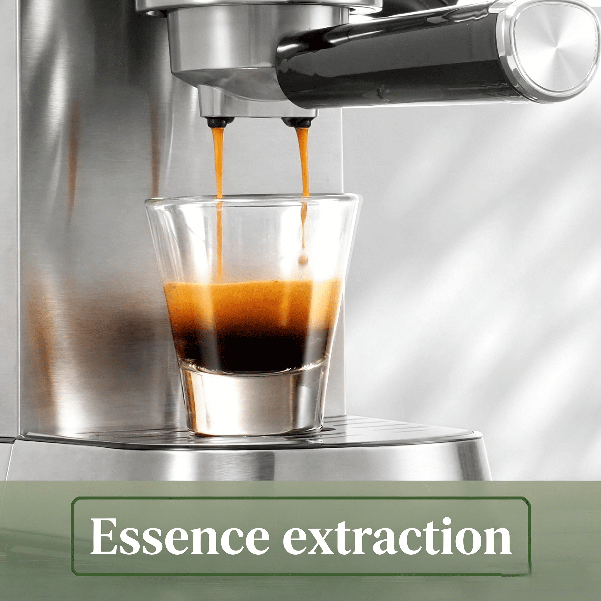 Espresso Machine with Steam Milk Frother, 20 Bar Professional for Home, Compact Stainless Steel with 34oz Removable Tank, Silver