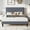 Grey, variant on SHA CERLIN Black Queen Size Velvet Platform Bed Frame with Adjustable Headboard & Underbed Storage, Adult