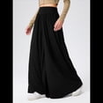 thumbnail image 4 of Pantalones Palazzo Holgados de Cintura Alta Elástica para Mujer, Informales, con Bolsillos, Holgados y Largos de Otoño Negro M, 4 of 8