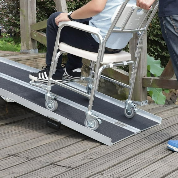 UBesGoo 6ft Aluminum Threshold Wheelchair Walker Casters Entry Plate Ramp