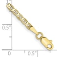 thumbnail image 3 of 10k Yellow Gold 2.4mm Anchor Chain Anklet Ankle Bracelet Flat, 3 of 8