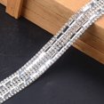 thumbnail image 1 of Lefu Silver Rhinestone Ribbon Beaded Iron On Applique Trim Bridal Embellishments, 1 of 5