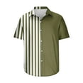 thumbnail image 5 of BiZtdJrK Striped Shirts for Mens Casual Button Down Short Sleeve Shirts Big and Tall Fashion Print Shirts Summer Hawalian Holiday Beach Shirts Army Green XXXL, 5 of 6