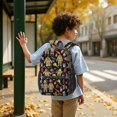 thumbnail image 6 of Fireman and Glove Black Pattern 17" School Backpacks for Teens,Waterproof Oxford Fabric,S-Shape Padded Straps for School,Travel,Hiking,Camping, 6 of 6