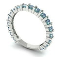 thumbnail image 2 of 1.26 ctw Wedding Band for Women - 18K White Gold Blue Moissanite Stackable Eternity Ring, 2 of 6