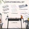 thumbnail image 4 of Outsunny Portable Charcoal Grill with Seasoning Baskets Hooks for Outdoor, 4 of 10