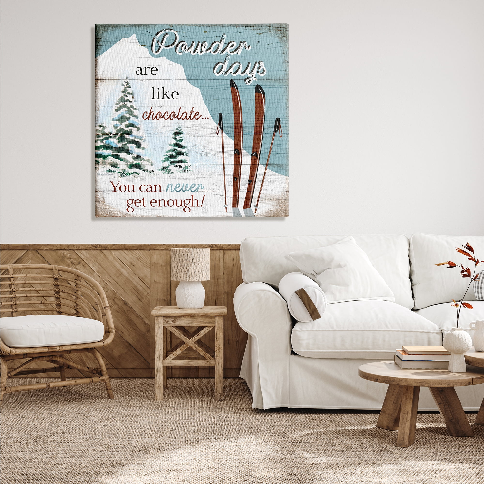Stupell Industries Powder Days Are Like Chocolate Phrase Ski Sports, 36 x 36, Design by Elizabeth Tyndall
