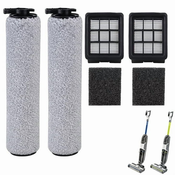 Replacement Brush Roller Filter Set For Bissell CrossWave HF3 3654 3649A Vacuum Cleaner, Efficient Cleaner Filter Set Compatible with Bissell HF3 (2 Brush Roller and 2 Filter and 2 Sponges)