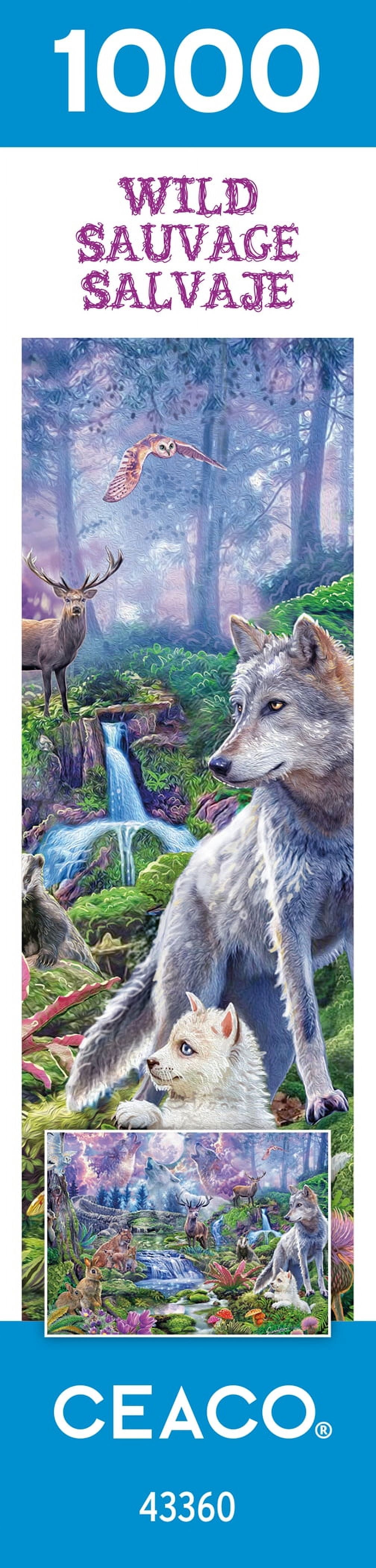 Ceaco 1000-Piece Wild Moonlit Wolves Interlocking Jigsaw Puzzle