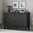 thumbnail image 5 of FANRAL 6 Drawers Dresser Fluted Dresser for Bedroom,Wooden Chest of Drawers Modern Dresser for Closet,Black Dresser, 5 of 8