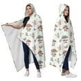 thumbnail image 2 of Wearable Blanket,Mushroom Fairy Princess Pattern Hooded Wearable Sherpa Blanket for Adults & Teens,Winter Poncho Shawl Wrap Cape Thick Warm,50"x60", 2 of 5