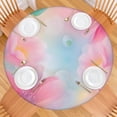 thumbnail image 2 of Pastel Floral Watercolor Pattern Round Fitted Tablecloth with Elastic Edge,Dining Table Cover Waterproof,Outdoor Round Tablecloth for Camping,Dining,Indoor and Outdoor, 2 of 7