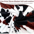 thumbnail image 4 of Cow Print Blanket Warm Plush Cute Black Cow Throw Blanket Soft Fleece Flannel Lightweight Throw Blankets Sofa Couch Bed Travel Cow Bedding Room Decor for Kids Teens Adults 40"x50", 4 of 6