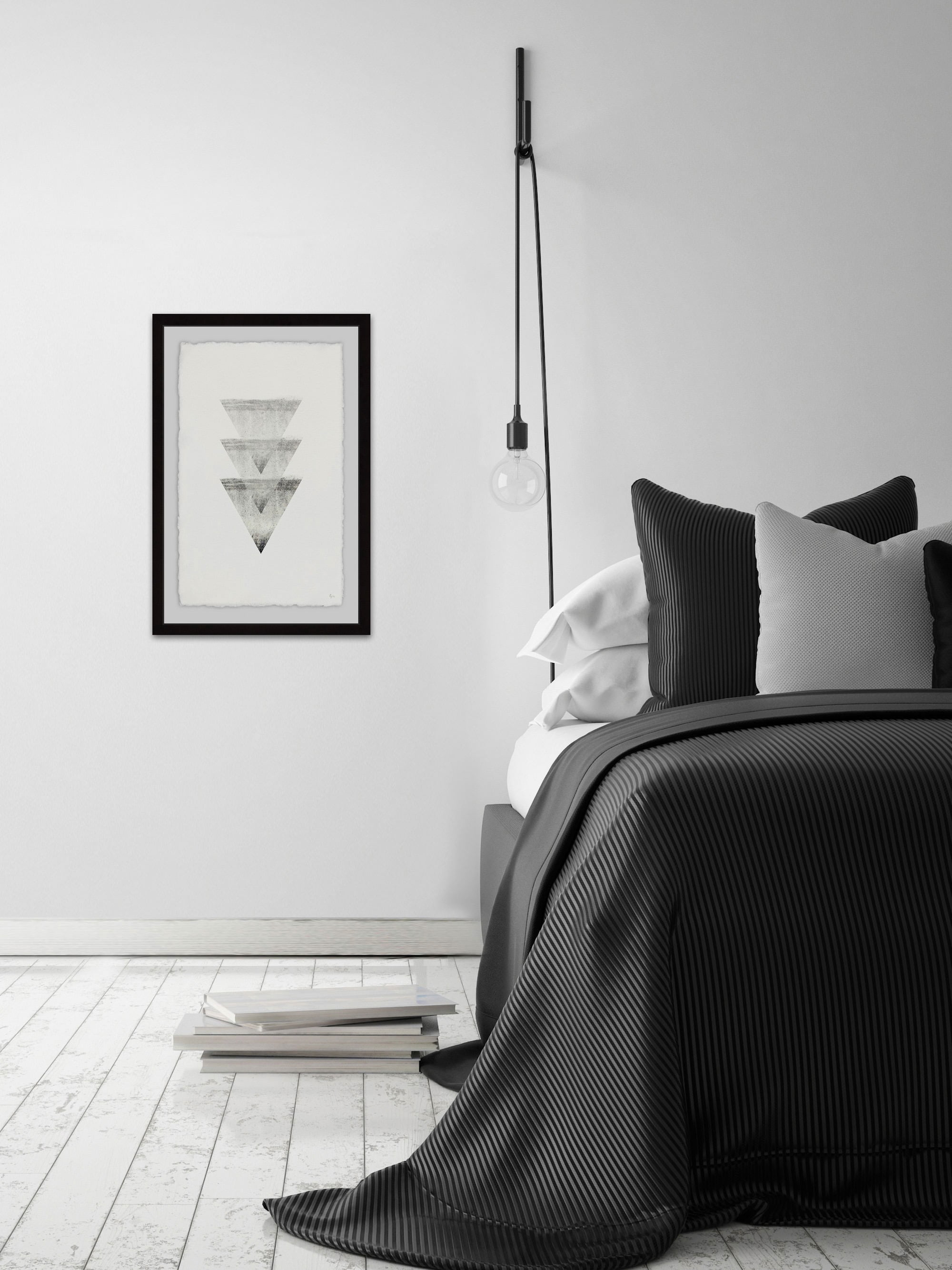 Triple Triangle Cones Framed Painting Print
