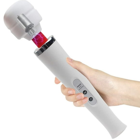 LNGOOR Upgrade Cordless Wand Massager Large Powerful with 10 Speeds Body Massager USB Rechargeable Handheld Wand Massager. (White)