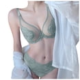 thumbnail image 1 of Women's Thin Bra Set With Large And Small Push Up Lace Kitchen Window Curtains Set, 1 of 4
