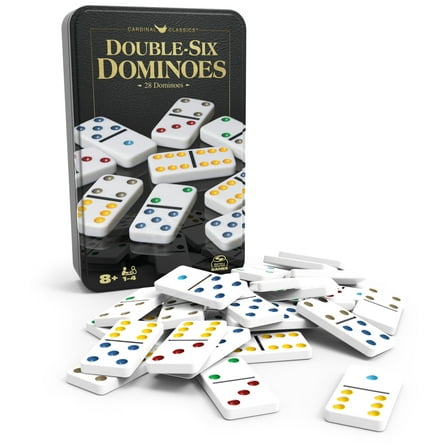 Spin Master Games, Double Six Dominoes Set in Storage Tin, for Ages 8 