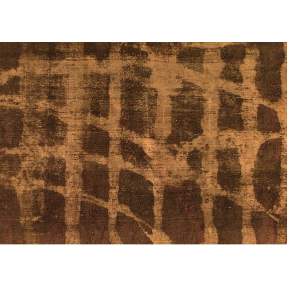 Ahgly Company Indoor Rectangle Abstract Orange Modern Area Rugs, 5' x 8'