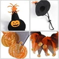thumbnail image 5 of Halloween Pet Costume Set Witch Hat with Pumpkin Design and Festive Collar for Cats and Small Dogs, 5 of 6
