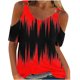 thumbnail image 1 of Camisas de Manga Corta para las Mujeres Blusa de Cuello Redondo de Impresión Casual, Top de Algodón de Imitación Ligero para el Hogar, el Uso Diario Y las Cuatro Estaciones, 1 of 4