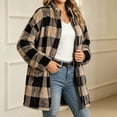 thumbnail image 7 of Livrdious Women Plaid Fleece Jackets Oversized Long Sleeve Outwear Jacket Zipper Warm Fall Winter Coats with Pockets, 7 of 7