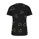 thumbnail image 3 of Tops Cortos para las Mujeres Impresas Blusas Botón Camiseta Manga Corta Cuello en V, Top de Moda para Primavera Verano, 3 of 5