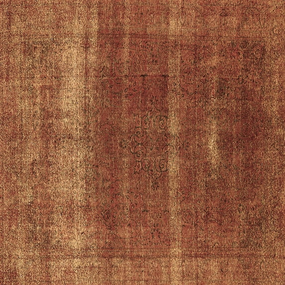 Ahgly Company Indoor Square Oriental Brown Industrial Area Rugs, 4' Square