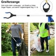 thumbnail image 4 of Grabber Tool, 32" Foldable Reacher Grabber Pickup Tool, Garden Nabber, Aluminum Reaching Aid Tool Mini Rotating Rubber Gripper, Long Arm Extender for Trash/Garbage/Litter Picker - Blue, 4 of 4