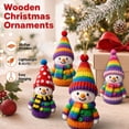 thumbnail image 4 of 16 PCS Colorful Christmas Snowman Christmas Tree Decorations 2D Flat Festive Cartoon Snowmen Hanging Ornaments for Home and Garden Christmas Trees Winter Snowman Christmas Decor Xmas Party Supplies, 4 of 7