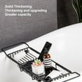 thumbnail image 3 of Bathtub Caddy Tray with Expandable Shelves, Marble & Stainless Steel Bathtub Serving Tray, Retractable Design, 3 of 7