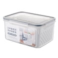 thumbnail image 1 of Fridge Food Storage Container Set with Lids with Strainer,Plastic Fresh Produce Saver Vegetable Fruit Meat Storage Organization, BPA-Free Plastic Produce Keepers, 1 of 7