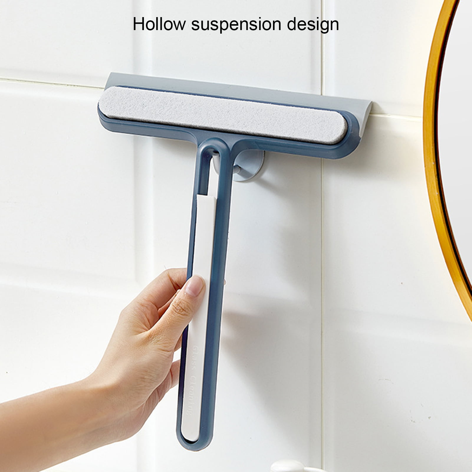 LA TALUS Window Cleaning Brush Multifunctional Double-sided Long Handle  Labor-saving with Water Spray Bottle Glass Wiper Sponge Brush Head Window  Mirror Squeegee Wiper for Home Sky Blue 