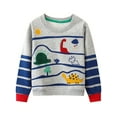 thumbnail image 3 of WIBACKER 2-7T Toddler and Little Boy's French Terry Cotton French Terry Crewneck Long Sleeve Sweatshirt - 1 Piece Dinosaur, 3 of 8