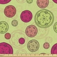 thumbnail image 1 of Abstract Upholstery Fabric by the Yard, Retro Art Style Floral Theme Inspired Circular Colorful Shapes, Decorative Fabric for DIY and Home Accents, Pale Green and Multicolor by Ambesonne, 1 of 5