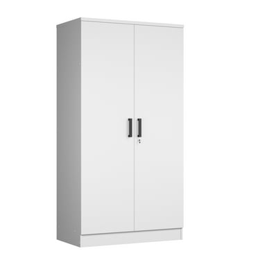 Woodpeckers Furniture And Mattress Harmony Collection Wood Two Door Armoire Wardrobe Cabinet (White)