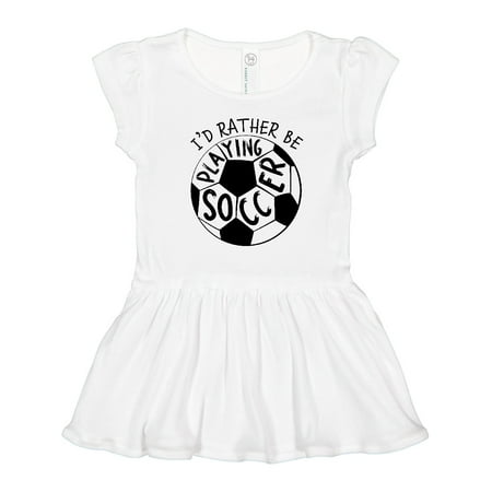 

Inktastic Id Rather Be Playing Soccer Girls Toddler Dress