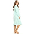 thumbnail image 3 of Lati Fashion Fleece Women Nightgown Sleepwear Pajamas Female Long Sleeve Sleep Dress Nightshirt Green 2X, 3 of 4