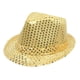 thumbnail image 1 of Sombrero de Lentejuelas Jazz Fedora Estilo Oeste Complemento Versátil Tela Duradera para Hombres Mujeres Adecuado para Fiestas de Disfraces Shows, 1 of 8