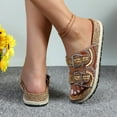 thumbnail image 6 of GJPBGK Women Sandals Women Double Buckle Slide Sandals Comfortable Cushion Insole Non-Slip Rubber Sole Good for Shopping, Parties & Casual Outings, 6 of 6