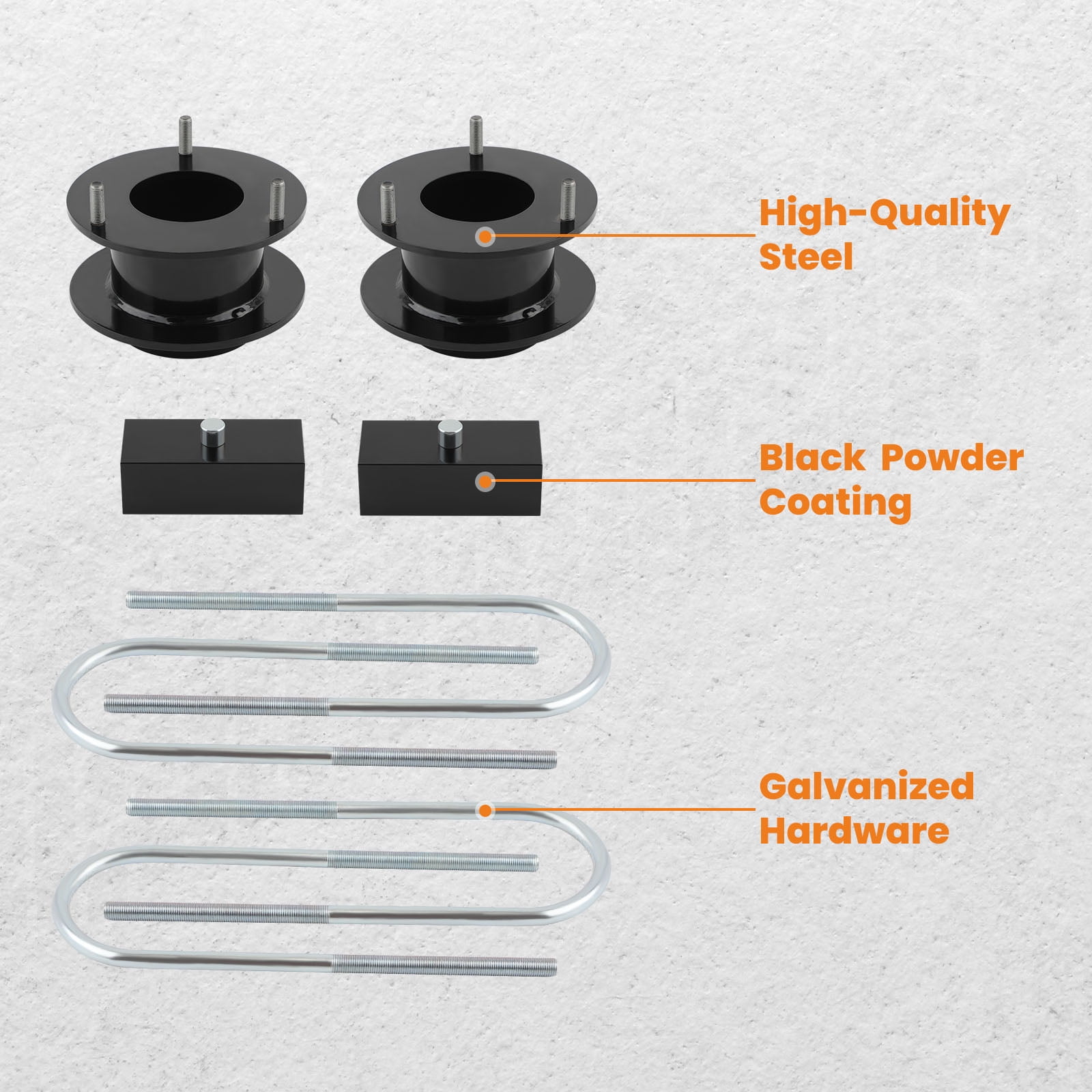 maXpeedingrods 3" Front & 2" Rear Leveling Kit for Dodge Ram 2500 3500 4WD 1994-2013, Suspension Lift w/Extended U-Bolts