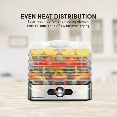 Maxi-Matic 5-Tray Food Dehydrator, Stainless Steel
