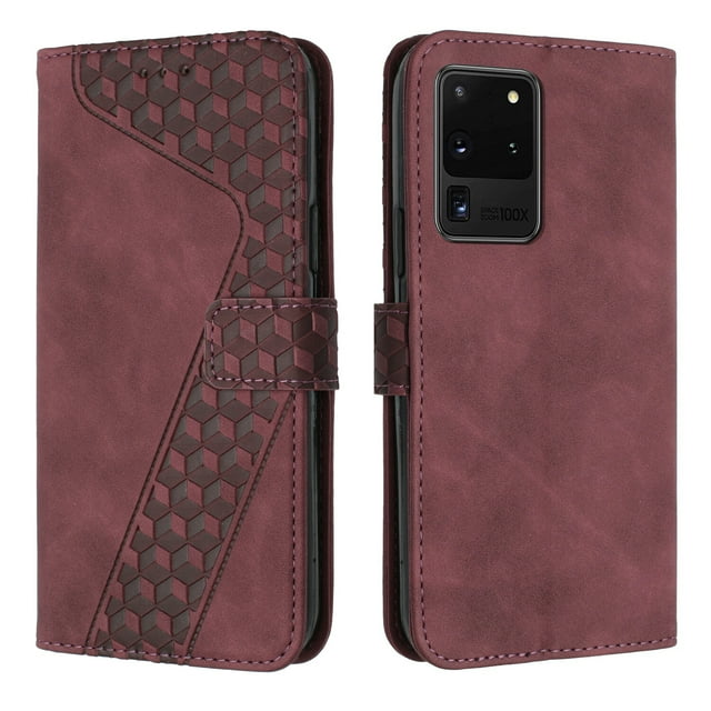 Compatible with Samsung Galaxy S20 Ultra 5G Case Wallet Design with Card Slots Magnetic Closure Cover
